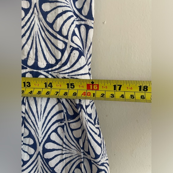 NWT-Charleston Shoe Company Aubrey Maxi Dress Blue and White Ruffle Sleeves Sz M - Picture 13 of 14